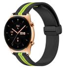 For Honor Watch GS 3 22mm Folding Magnetic Clasp Silicone Watch Band(Black+Lime Green) - 1