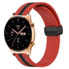 For Honor Watch GS 3 22mm Folding Magnetic Clasp Silicone Watch Band(Red+Black) - 1