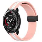 For Honor Watch GS Pro 22mm Folding Magnetic Clasp Silicone Watch Band(Pink+White) - 1