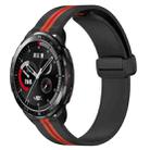 For Honor Watch GS Pro 22mm Folding Magnetic Clasp Silicone Watch Band(Black+Red) - 1