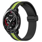 For Honor Watch GS Pro 22mm Folding Magnetic Clasp Silicone Watch Band(Black+Lime Green) - 1