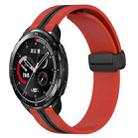 For Honor Watch GS Pro 22mm Folding Magnetic Clasp Silicone Watch Band(Red+Black) - 1