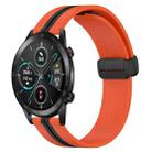 For Honor Magic Watch 2 46mm 22mm Folding Magnetic Clasp Silicone Watch Band(Orange+Black) - 1