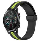 For Honor Magic Watch 2 46mm 22mm Folding Magnetic Clasp Silicone Watch Band(Black+Lime Green) - 1