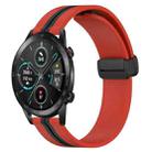 For Honor Magic Watch 2 46mm 22mm Folding Magnetic Clasp Silicone Watch Band(Red+Black) - 1