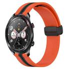 For Honor Watch Dream 22mm Folding Magnetic Clasp Silicone Watch Band(Orange+Black) - 1