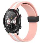 For Honor Watch Dream 22mm Folding Magnetic Clasp Silicone Watch Band(Pink+White) - 1