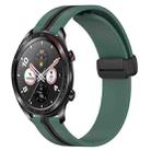 For Honor Watch Dream 22mm Folding Magnetic Clasp Silicone Watch Band(Olive Green + Black) - 1