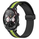 For Honor Watch Dream 22mm Folding Magnetic Clasp Silicone Watch Band(Black+Lime Green) - 1