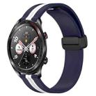 For Honor Watch Dream 22mm Folding Magnetic Clasp Silicone Watch Band(Midnight Blue + White) - 1