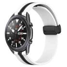 For Samsung Galaxy Watch3 45mm 22mm Folding Magnetic Clasp Silicone Watch Band(White+Black) - 1