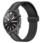 For Samsung Galaxy Watch3 45mm 22mm Folding Magnetic Clasp Silicone Watch Band(Black+Grey) - 1