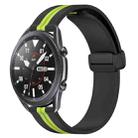 For Samsung Galaxy Watch3 45mm 22mm Folding Magnetic Clasp Silicone Watch Band(Black+Lime Green) - 1