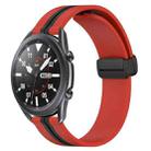 For Samsung Galaxy Watch3 45mm 22mm Folding Magnetic Clasp Silicone Watch Band(Red+Black) - 1