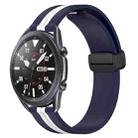 For Samsung Galaxy Watch3 45mm 22mm Folding Magnetic Clasp Silicone Watch Band(Midnight Blue + White) - 1