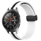 For Samsung Galaxy Watch 46mm 22mm Folding Magnetic Clasp Silicone Watch Band(White+Black) - 1