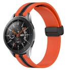 For Samsung Galaxy Watch 46mm 22mm Folding Magnetic Clasp Silicone Watch Band(Orange+Black) - 1