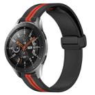 For Samsung Galaxy Watch 46mm 22mm Folding Magnetic Clasp Silicone Watch Band(Black+Red) - 1