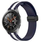 For Samsung Galaxy Watch 46mm 22mm Folding Magnetic Clasp Silicone Watch Band(Midnight Blue + White) - 1