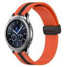 For Samsung Gear S3 Classic 22mm Folding Magnetic Clasp Silicone Watch Band(Orange+Black) - 1