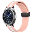 For Samsung Gear S3 Classic 22mm Folding Magnetic Clasp Silicone Watch Band(Pink+White) - 1