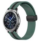 For Samsung Gear S3 Classic 22mm Folding Magnetic Clasp Silicone Watch Band(Olive Green + Black) - 1