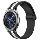 For Samsung Gear S3 Classic 22mm Folding Magnetic Clasp Silicone Watch Band(Black+White) - 1