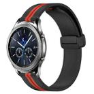 For Samsung Gear S3 Classic 22mm Folding Magnetic Clasp Silicone Watch Band(Black+Red) - 1