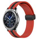 For Samsung Gear S3 Classic 22mm Folding Magnetic Clasp Silicone Watch Band(Red+Black) - 1