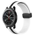 For Samsung Gear S3 Frontier 22mm Folding Magnetic Clasp Silicone Watch Band(White+Black) - 1