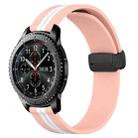 For Samsung Gear S3 Frontier 22mm Folding Magnetic Clasp Silicone Watch Band(Pink+White) - 1