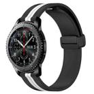 For Samsung Gear S3 Frontier 22mm Folding Magnetic Clasp Silicone Watch Band(Black+White) - 1
