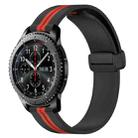 For Samsung Gear S3 Frontier 22mm Folding Magnetic Clasp Silicone Watch Band(Black+Red) - 1