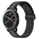 For Samsung Gear S3 Frontier 22mm Folding Magnetic Clasp Silicone Watch Band(Black+Grey) - 1