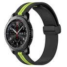 For Samsung Gear S3 Frontier 22mm Folding Magnetic Clasp Silicone Watch Band(Black+Lime Green) - 1