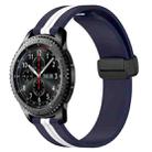 For Samsung Gear S3 Frontier 22mm Folding Magnetic Clasp Silicone Watch Band(Midnight Blue + White) - 1