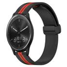 For Garmin Vivomove Sport 20mm Folding Magnetic Clasp Silicone Watch Band(Black+Red) - 1