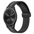 For Garmin Vivomove Sport 20mm Folding Magnetic Clasp Silicone Watch Band(Black+Grey) - 1