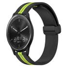 For Garmin Vivomove Sport 20mm Folding Magnetic Clasp Silicone Watch Band(Black+Lime Green) - 1