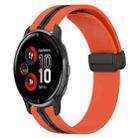 For Garmin Venu 2 Plus 20mm Folding Magnetic Clasp Silicone Watch Band(Orange+Black) - 1