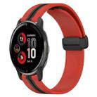 For Garmin Venu 2 Plus 20mm Folding Magnetic Clasp Silicone Watch Band(Red+Black) - 1