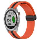 For Garmin Approach S40 20mm Folding Magnetic Clasp Silicone Watch Band(Orange+Black) - 1