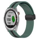 For Garmin Approach S40 20mm Folding Magnetic Clasp Silicone Watch Band(Olive Green + Black) - 1