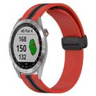 For Garmin Approach S40 20mm Folding Magnetic Clasp Silicone Watch Band(Red+Black) - 1