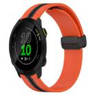 For Garmin Forerunner 158 20mm Folding Magnetic Clasp Silicone Watch Band(Orange+Black) - 1