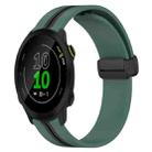 For Garmin Forerunner 158 20mm Folding Magnetic Clasp Silicone Watch Band(Olive Green + Black) - 1