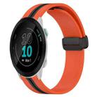 For Garmin Forerunner 55 20mm Folding Magnetic Clasp Silicone Watch Band(Orange+Black) - 1