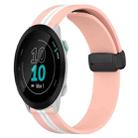 For Garmin Forerunner 55 20mm Folding Magnetic Clasp Silicone Watch Band(Pink+White) - 1