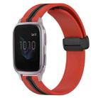 For Garmin Venu SQ 20mm Folding Magnetic Clasp Silicone Watch Band(Red+Black) - 1