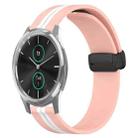 For Garminmove Luxe 20mm Folding Magnetic Clasp Silicone Watch Band(Pink+White) - 1